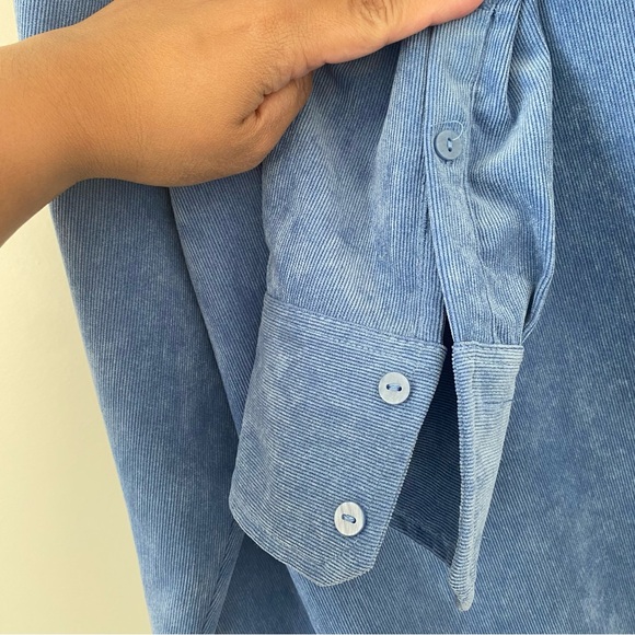 Zara Fine Waled Corduroy Shacket Sz Large Casual Preppy Cool Fall Spring School - Picture 8 of 9